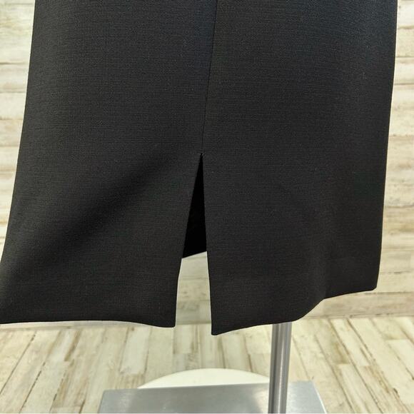 Tahari Arthur S Levine Short Sleeve Belted Dress Size 4 Teal Black Two Tone - Picture 11 of 14